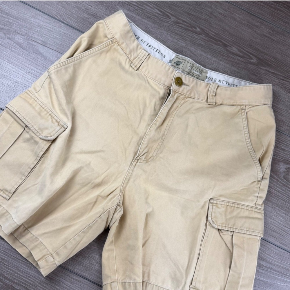 American Eagle Mens Cargo Shorts Cotton Khaki Tan 32